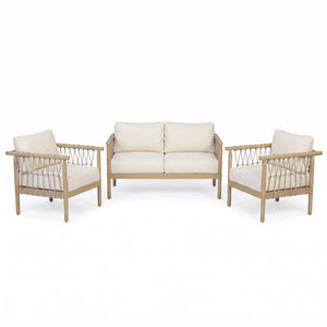 Outdoor Acacia Wood 3-Piece Furniture Set