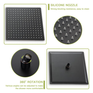 Modern Shower System With Waterfall Tub Spout, 12" Ceiling Mount Square Shower