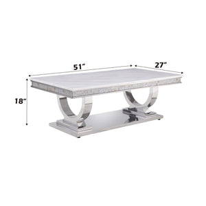 Zander - Printed Faux Marble Top & Mirrored Table - Marble - Best Buy Furniture