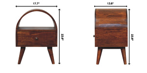 Dome Bedside Table - Brown