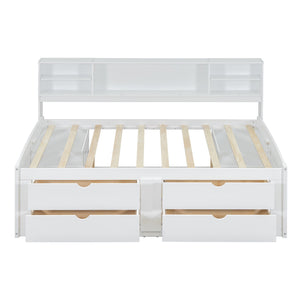 Daybed With 2 Bedside Cabinets, Upper Shelves And 4 Drawers