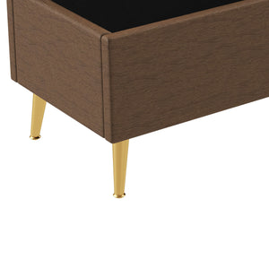 Modern Tufted Storage Ottoman Bench With Metal Legs