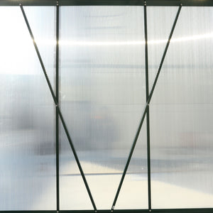 Polycarbonate house, Heavy Duty Outdoor Aluminum Walk-In House Kit With Rain Gutter, Vent And Door For Backyard Garden