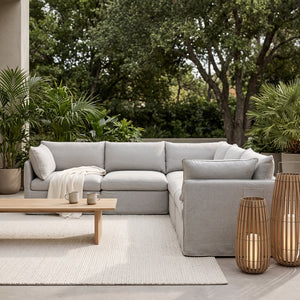 Patio L Shaped Sectional, Grey, Deep Seating with Modular Design