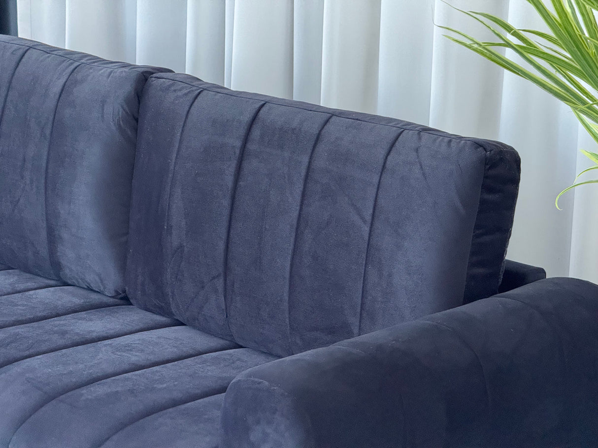 FX-P56-BKT Velvet Sofa with Golden Metal Legs
