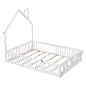 House Platform Bed With Guardrail