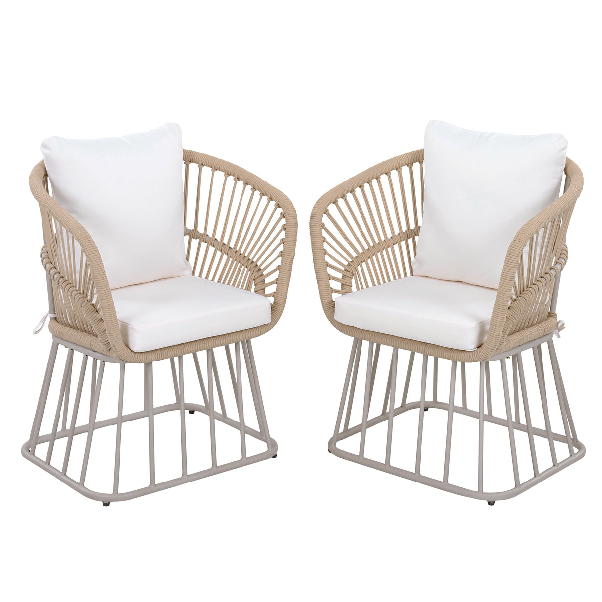 Outdoor Dining Chair MP1 - Teak Finish Wicker & Steel Frame