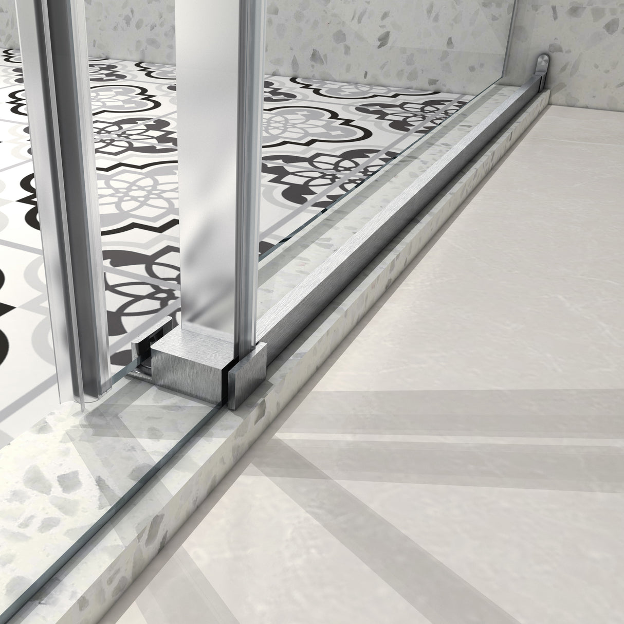 6063 Brushed Nickel Frameless Shower Door