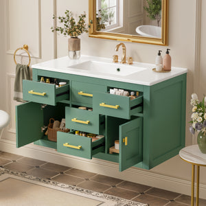 36'' Wall Mounted Bathroom Cabinet – French Style Bathroom Vanity