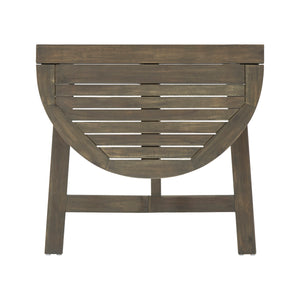 Outdoor Half-Round Folding Acacia Wood Bistro Table