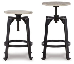Karisslyn - Swivel Stool (Set of 2) - Whitewash / Black - Best Buy Furniture