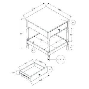 Accent - Table, 2 Tier, Square, Traditional - Walnut