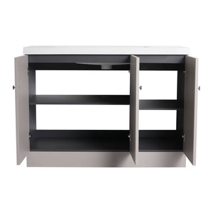 Contemporary Freestanding Bathroom Vanity With Resin Sink & Soft-Close Cabinet Doors