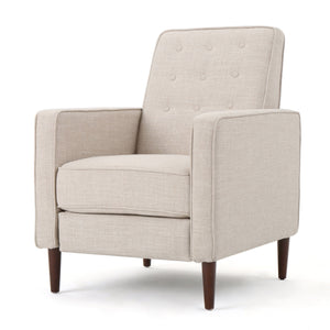 Mid-Century Modern Recliner With Button Tufted Waffle Stitch