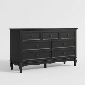 7 Drawer Dresser, Storage Chest - Black