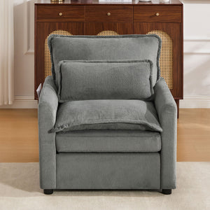 Modern Single Seat Accent Chair With Side Storage Pockets