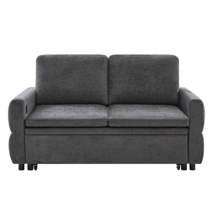 Convertible Sofa Bed Loveseat With Adjustable Backrest And USB Ports