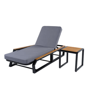3-Piece Adjustable 5-Position Outdoor Chaise Lounge Set