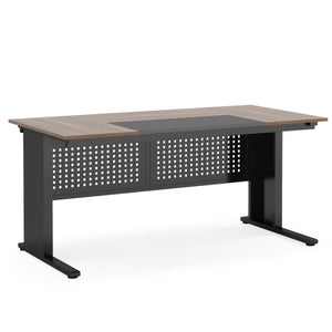 L-Shaped Executive Desk With File Cabinet, Office Workstation With Drawers, Shelves & Storage