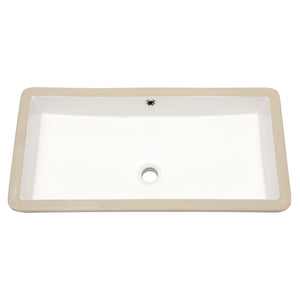 Modern Rectangular Undermount Bathroom Sink With Overflow Ceramic