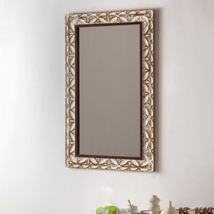 29.13"×47.24" Rectangular Carved Leaf Wall Mirror