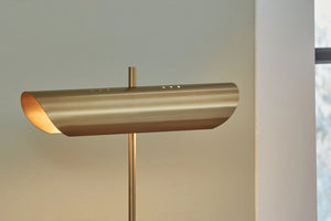 Rowleigh - Marble Desk Lamp - Gold Finish / White - Best Buy Furniture