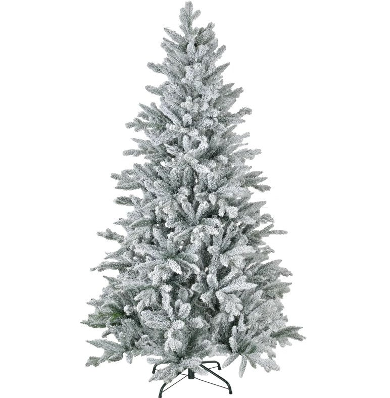 Snowy Artificial Christmas Tree with Easy Assembly