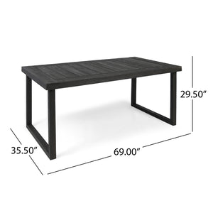 2-Piece Solid Acacia Wood Outdoor Dining Set