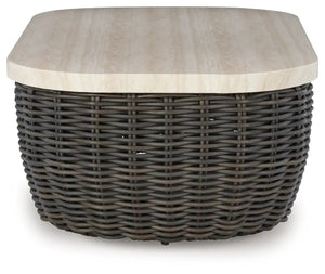 Kimora - Rectangular Cocktail Table - Beige / Dark Brown - Best Buy Furniture