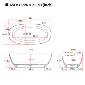65'' Freestanding Bathtub