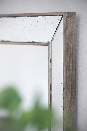 Distressed Accent Mirror, Traditional Style Framed Wall Mirror For Living Room