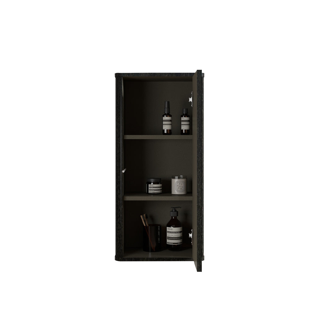 Etna Floating Bathroom Cabinet, 14-Inch, Black Striped, Wall-Mounted