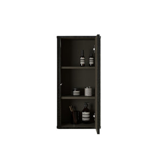 Etna Floating Bathroom Cabinet, 14-Inch, Black Striped, Wall-Mounted
