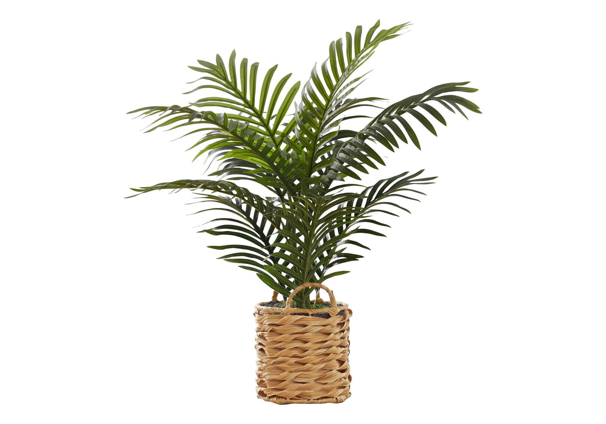 24" Tall, Artificial Plant, Palm, Indoor, Faux, Fake, Table, Floor, Greenery, Potted, Real Touch, Decorative - Green / Beige - Best Buy Furniture