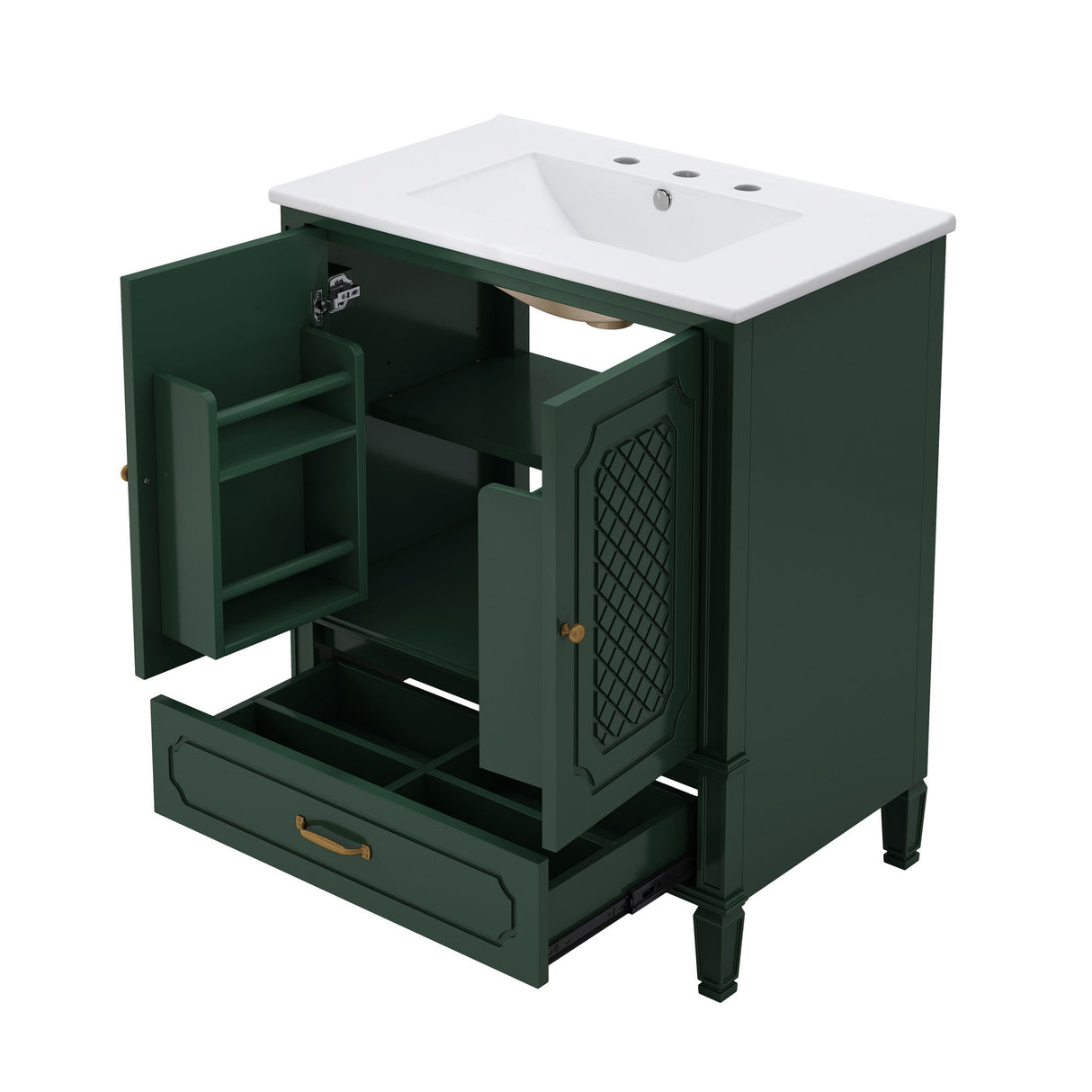 Bathroom Vanity With Sink, Soft Closing Door, Multi Functional Storage