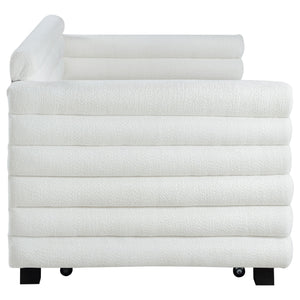 Fandango - Upholstered Twin Day Bed With Trundle - White