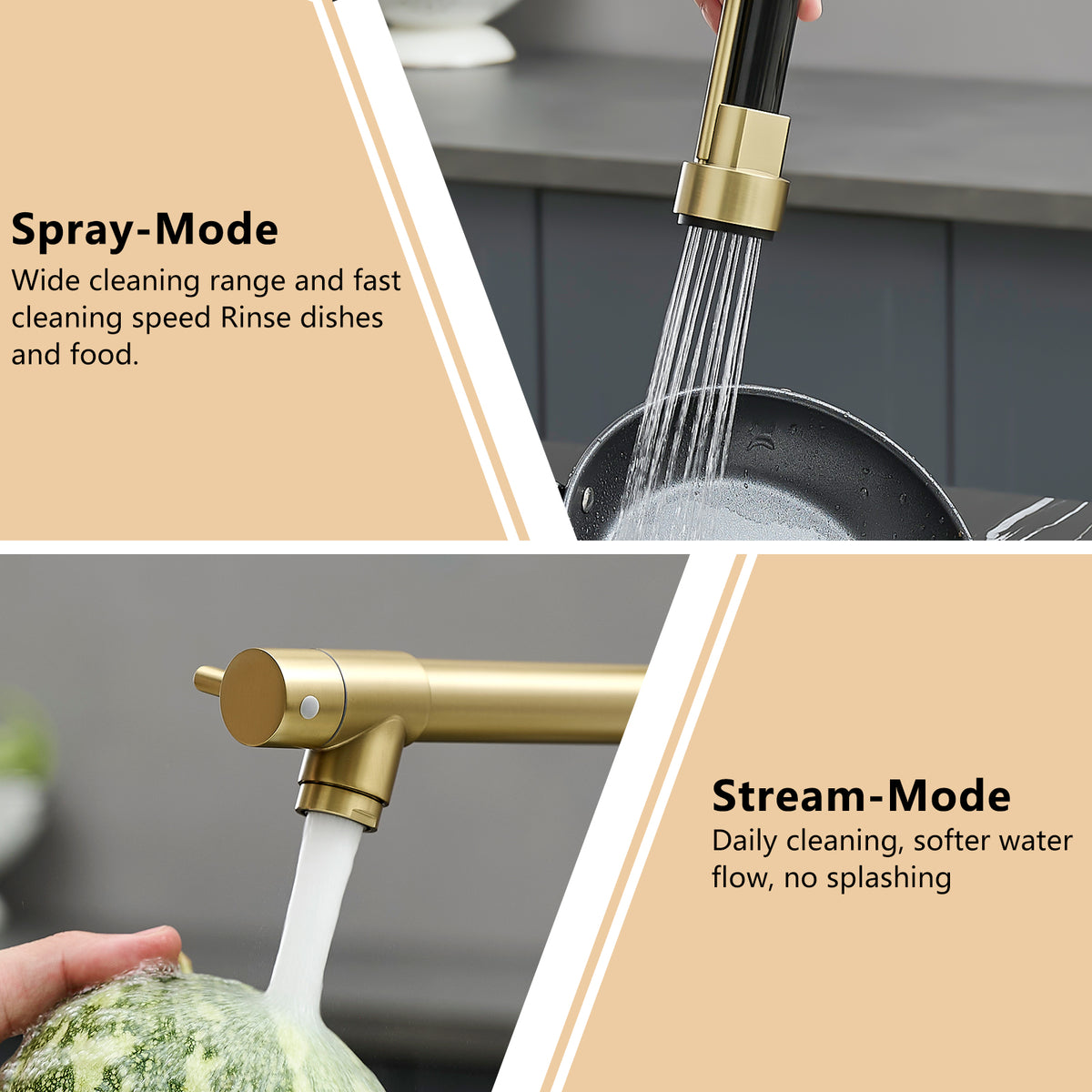 Stainless Steel Kitchen Faucet with Pull Down Sprayer