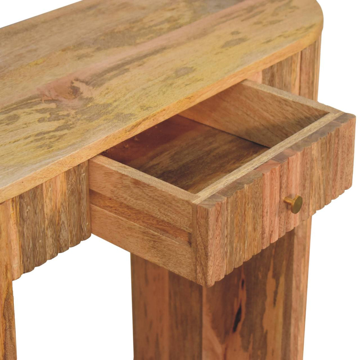 Solid Wood Soba Straight Console Table, 1-Drawer