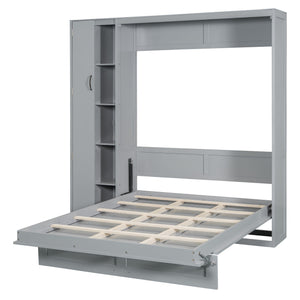 Murphy Wall Bed With Shelves, Wardrobe And LED Lights
