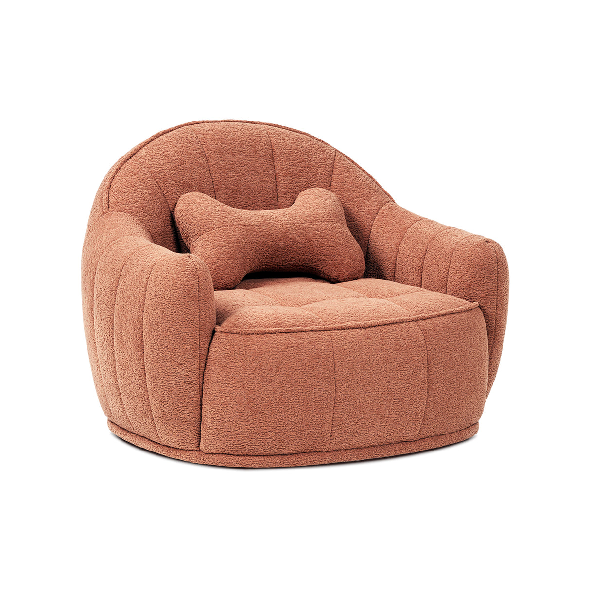 Louie 30.5" Modern Dog Sofa Bed with Bone Pillow, Medium, Spice
