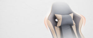Gaming Chair with Footrest and Massage Lumbar Support