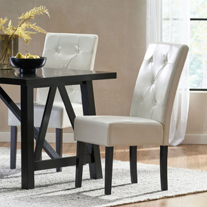 Carter - 5 Tuft Dining Chair With Button Tufted Backrest And Espresso Legs - Ivory - Best Buy Furniture