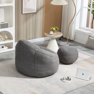 Bedding Bean Bag Sofa Chair High Pressure Foam With Footrest