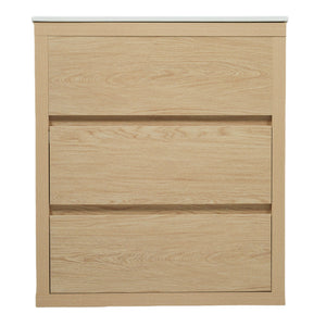 Freestanding Bathroom Vanity With Ceramic Sink, 2 Full Extension Drawers