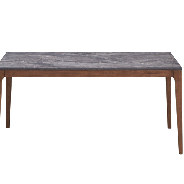 Bevis - Engineered Stone Top Dining Table - Walnut - Best Buy Furniture