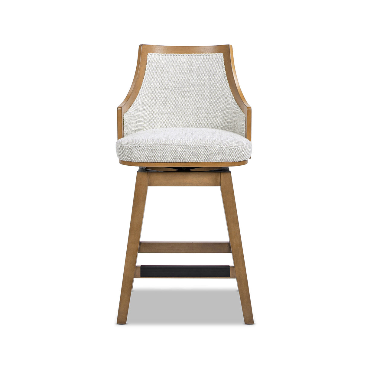 Bahama 26" Cane Rattan High-Back Swivel Counter Stool with Recessed Arms