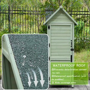Outdoor Wooden Storage Shed with Lockable Door