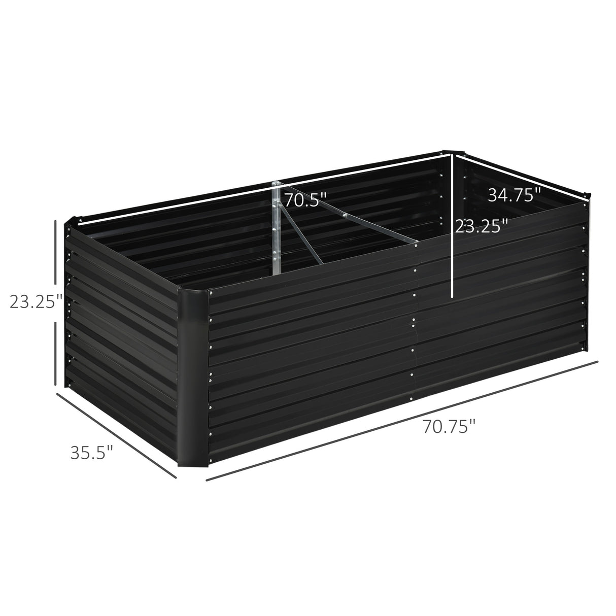 Outsunny Galvanized Raised Garden Bed Kit with Reinforcing Bars