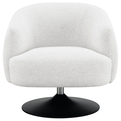 Upholstered Swivel Accent Chair, 360 Degree Rotation - Beige