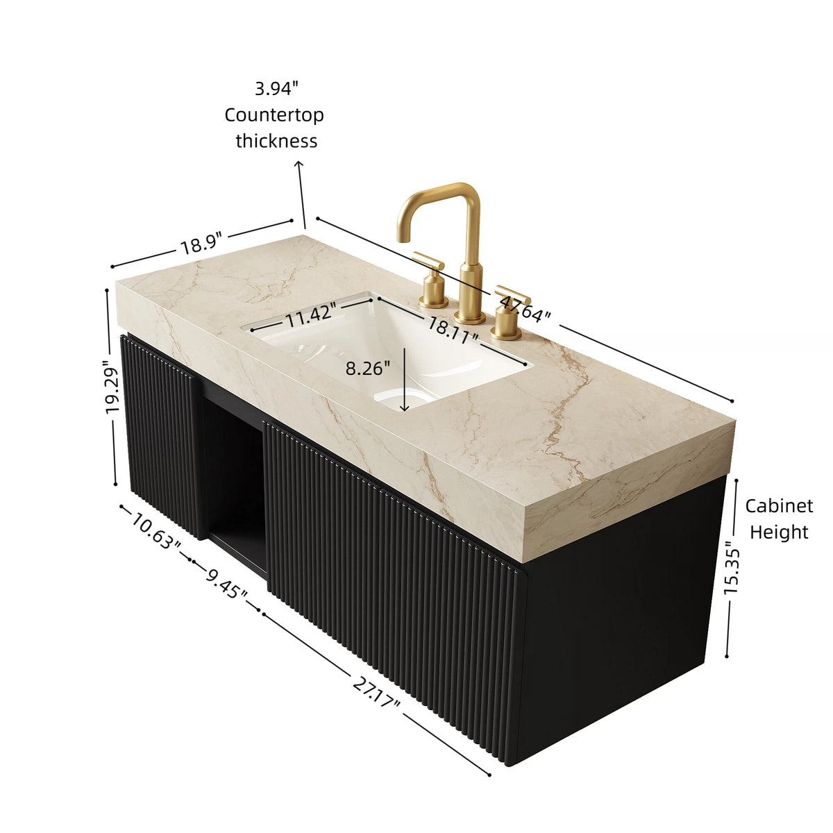 Eiden 48" Bathroom Vanity & Sink